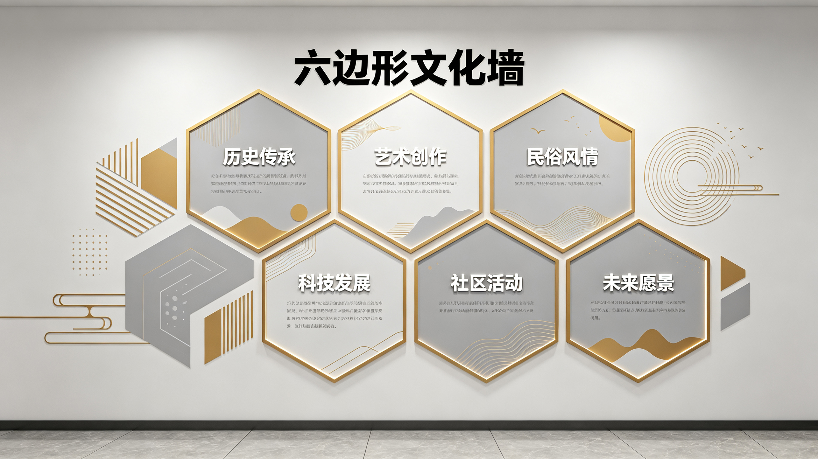 崇左企业文化墙 | 六边形信息美学